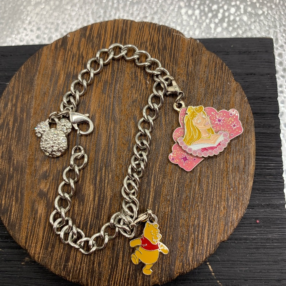 Disney Silver Bracelet with Character Charm